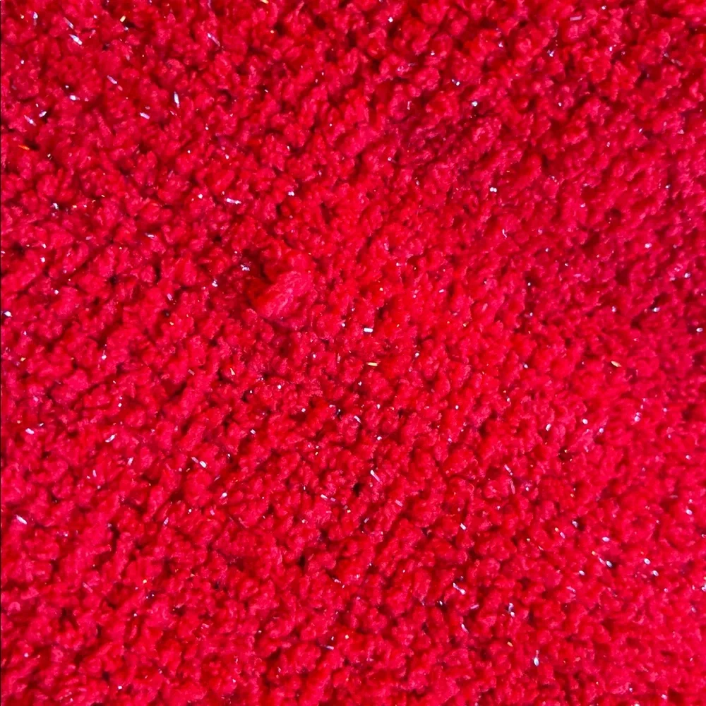 Red chenille with silver sparkles throw blanket 50”X 62” holiday decor christmas